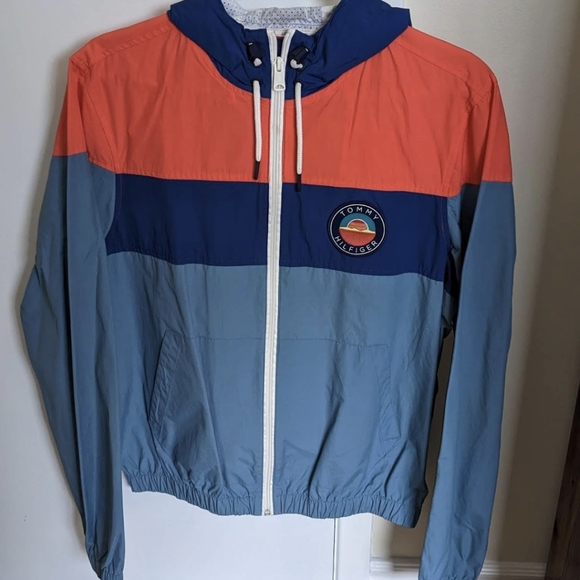 Tommy Hilfiger Sunset Windbreaker Size M medium Mens retro 80s style - Picture 1 of 3